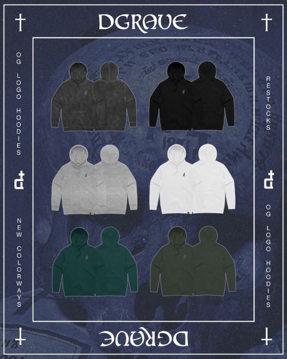 DGRAVE SAINTS 'OG LOGO WHITE' HOODIE