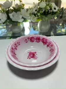 Tô nhựa melamine loại tô nhựa bèo cạn màu trắng hoa văn dùng làm tô hủ tíu tô bán bún...
