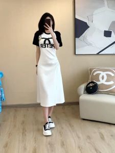 SPICYG Rok Panjang Wanita Terbaru Viral Long Dress For Women Baju Dress Wanita Murah  Dress Womens Summer  New Small Fragrance Dress Mid-length Knee-length French T-shirt Skirt