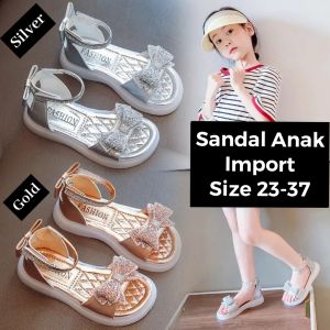 (LOLI-JKT) 990 SANDAL ANAK BAGUS GOLDEN DAN SILVER PITA MANIK SIZE 23-37