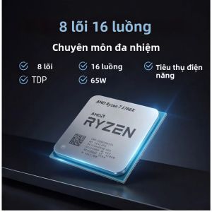 AMD | CPU Máy Tính Để Bàn AMD Ryzen 7 5700X 8 Nhân 16 Luồng 3.4GHz Đến 4.6GHz 7NM 65W Socket AM4 Tương Thích DDR4 Không Kèm Quạt