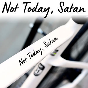1 Pair Not Today Satan Text Bike E-Bike Frame Stickers Bicycle Body Road MTB Bikes Tube Front Fork Moto Vinyl Decals Accessories
