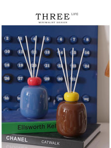 Tlife Marty Aromatherapy Empty Bottle No-Flame Reed Diffuser for Home Bedroom Bathroom Fragrance Splitter Bottle