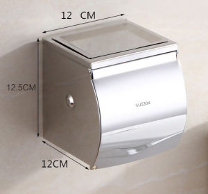 Waterproof Stainless Steel 304 Toilet Paper Box No Drilling Required Bathroom Tissue Holder Roll Paper Tube Organizer