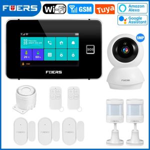 Hệ Thống Báo Động An Ninh Nhà Thông Minh FUERS WiFi GSM Tuya G60B Với Màn Hình 43 Inch Giám Sát Nhiệt Độ Và Độ Ẩm Chống Trộm Điều Khiển 433 MHz