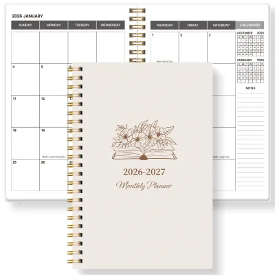 1PC A5 Two year calendar book Weekly & Monthly Planner – Spiral Organizer with Calendar & Notes School & Office Supplies
