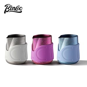 BINCOO Titanium Latte Cup Milk Pitcher Pointed Spout with Scale Espresso Milk Frothing Cup Professional Latte Art Pitcher 400ML