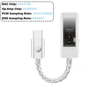 For iPhone Xiaomi Upgraded JCALLY JM98Max Headphone Amplifier USB-C to 3.5mm Dual-Chip Decoder CS43198 Earphone Adapter Cable