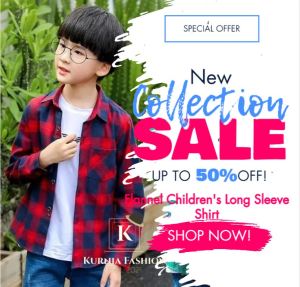 Blus Kemeja Lengan Panjang Kotak-kotak Anak Laki-laki 5-12 Tahun / Kemeja Flanel Musim Panas Atasan Lengan Panjang Bayi Korea / Kemeja Anak Laki laki - Kurnia Fashion