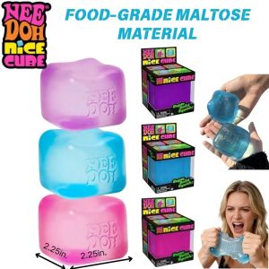 Schylling Needoh Nice Cube Sensory Fidget Toy Stress Relief Squishy Squeeze Anti-Anxiety Focus Calm Toy For Kids Adults ADHD