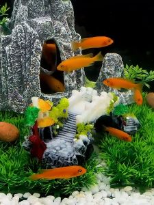 ตกแต่งตู้ปลา สะพานเรซิ่น เรือดำน้ำ ปะการัง ต้นไม้ปลอม ต้นไม้น้ำ ขอนไม้เรซิ่น ของตกแต่งตู้ปลา บ่อปลา