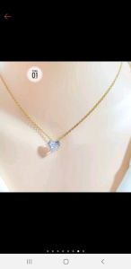 Kalung Titanium Rantai Dengan Liontin Love CXA97