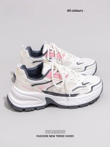 Warrior | Womens 2025 Fall/Winter New Style Rarely Seen Thick Sole White Sneakers Breathable Mesh Casual Sports Shoes