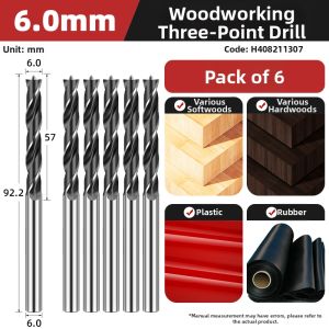 HUHAO | Three-point Woodworking Drill Bit 6mm