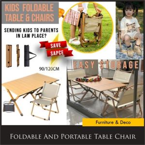 Foldable Table and chair with FREE Carrier/Outdoor Camping Table Chair/Portable Picnic Camping Table and Camping