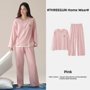 THREEGUN | Cotton Cartoony Two-Piece Sleepwear for Couples
