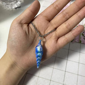 Game Stardew Valley Mermaids Pendant Cosplay Necklace Blue Screw Pendant Choker Fashion Collarbone Chain Accessories