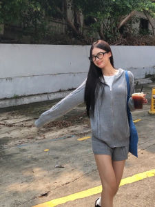 Korean Style Atmosphere Lazy Style Grey Knitted Cardigan