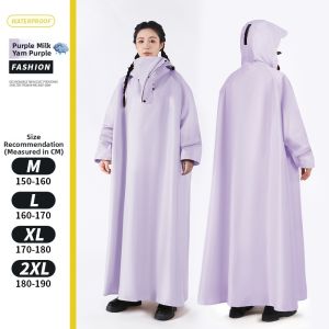 Sleeved Waterproof Full Body Raincoat Extendable Sleeves Wide Adjustable Brim