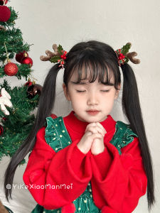 Adorable Christmas Deer Antlers Baby Hair Clips Childrens Christmas Headwear Girls Little Girls Side Clip Hair Accessories