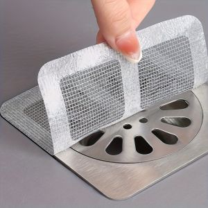 10/20/30pcs Disposable Shower Drain Hair Catcher Mesh Stickers Floor Drain Hair Filter Disposable Hair Catchers For Shower Fl