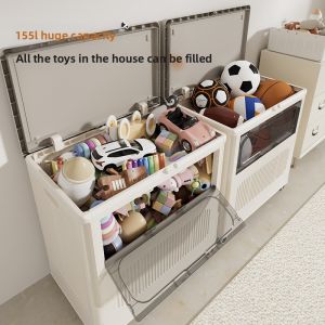 MONLEYTA | Large Capacity Foldable Plastic Storage Box For Clothes Toys Snacks Home Use Organizer Cabinet Multi-Functional Container