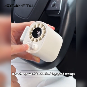 SEAMETAL Mini Car Fan Portable Clip-on Fan USB Rechargeable Fan 100 Speed Wind Adjustable Outdoor Air Cooling Fan