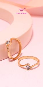 Yaxiya Cincin Mata Satu Lapis emas Perhiasan imitasi Gold 766