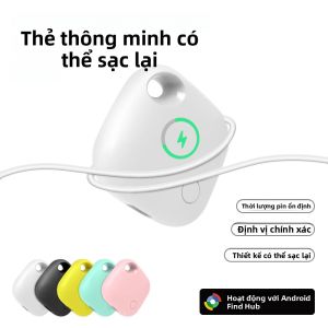 Thiết Bị Định Vị Thông Minh GPS Có Thể Sạc Lại Dành Cho Thiết Bị Android Tương Thích Với Googles Find My Tìm Kiếm Chìa Khóa Định Vị Cho Pixel Xiaomi Samsung Moto - Bluetooth 5.4