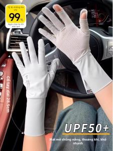 Găng Tay Dài Cổ Tay Chống Trượt Lụa Băng Bảo Vệ UV UPF50+