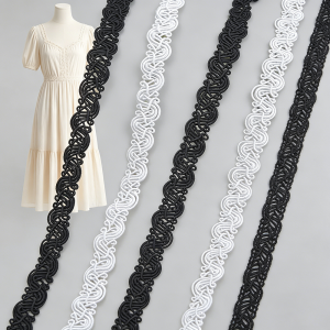5m/16.4ft Each Pack 1.2cm Black Lace Trims for Wedding Dress bras Costume Curtain braid cord Pillow DIY Handmade Craft Decorat