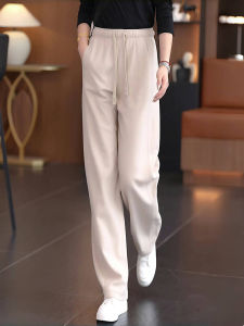 กางเกงขายาวทรงหลวมสำหรับผู้หญิง กางเกงขายาวทรงตรงเอวสูง ทรงสลิมฟิต ทรงยาว ทรงลำลอง ฤดูใบไม้ร่วง 2024 กางเกงวิ่ง