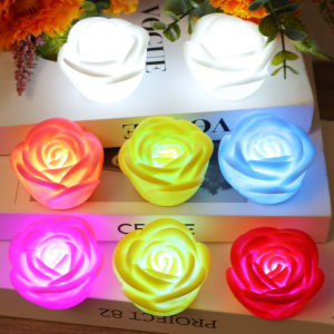 LED Electronic Luminous Rose Lamp Valentines Day Rose Flower Night Light Decoration Wedding Proposal Festival Children Girls Home Room Gift