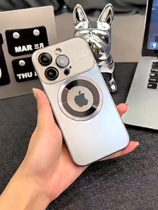 Large Window Magnetic Hard Case for iPhone 11 12 13 14 15 16 17 Pro Max Casing Hollow Out Magnetic Phone Case for iPhone 13 Case Cover