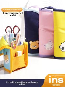 Foldable Creative Pencil Case Stand up Style High Capacity for Boys And Girls Student Stationery Bag Simple Design New 2024