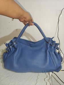 Preloved HisMiss Korea Blue Hand BagGenuine Leather Bag