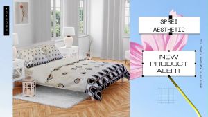 Sprei Katun Motif Bunga Anti Geser Kualitas Terbaik