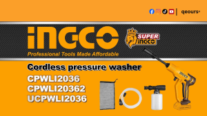 INGCO 20V CORDLESS PRESSURE WASHER | MAX 24.8BAR | CPWLI20362 CPWLI2036