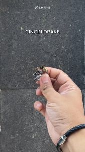 Emrys DRAKE Premium Ring Real Titanium Anti Karat Cincin Pria Wanita