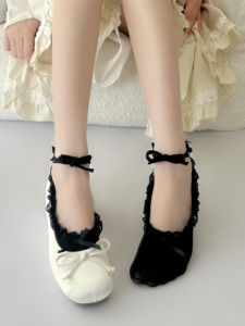 Ballet Style Lace Short Socks Womens Summer Thin Floral Edged Boat Socks Teenage Girl Mary Jane Shoe Match Ultra Thin Cotton Invisible Socks