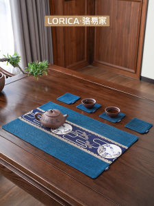 New Chinese Style Tea Tablecloth Dripping Pad High End Zen Tea Cloth Water Absorbent Dry Puffing Stage Traditional Artistic Design