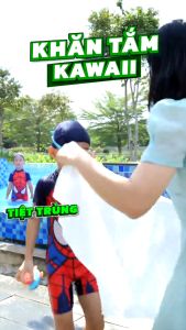 Bịch 3 Khăn tắm tiệt trùng dùng 1 lần Kawaii 50x100cm khăn tắm du lịch khăn mặt mềm mịn thấm hút tốt