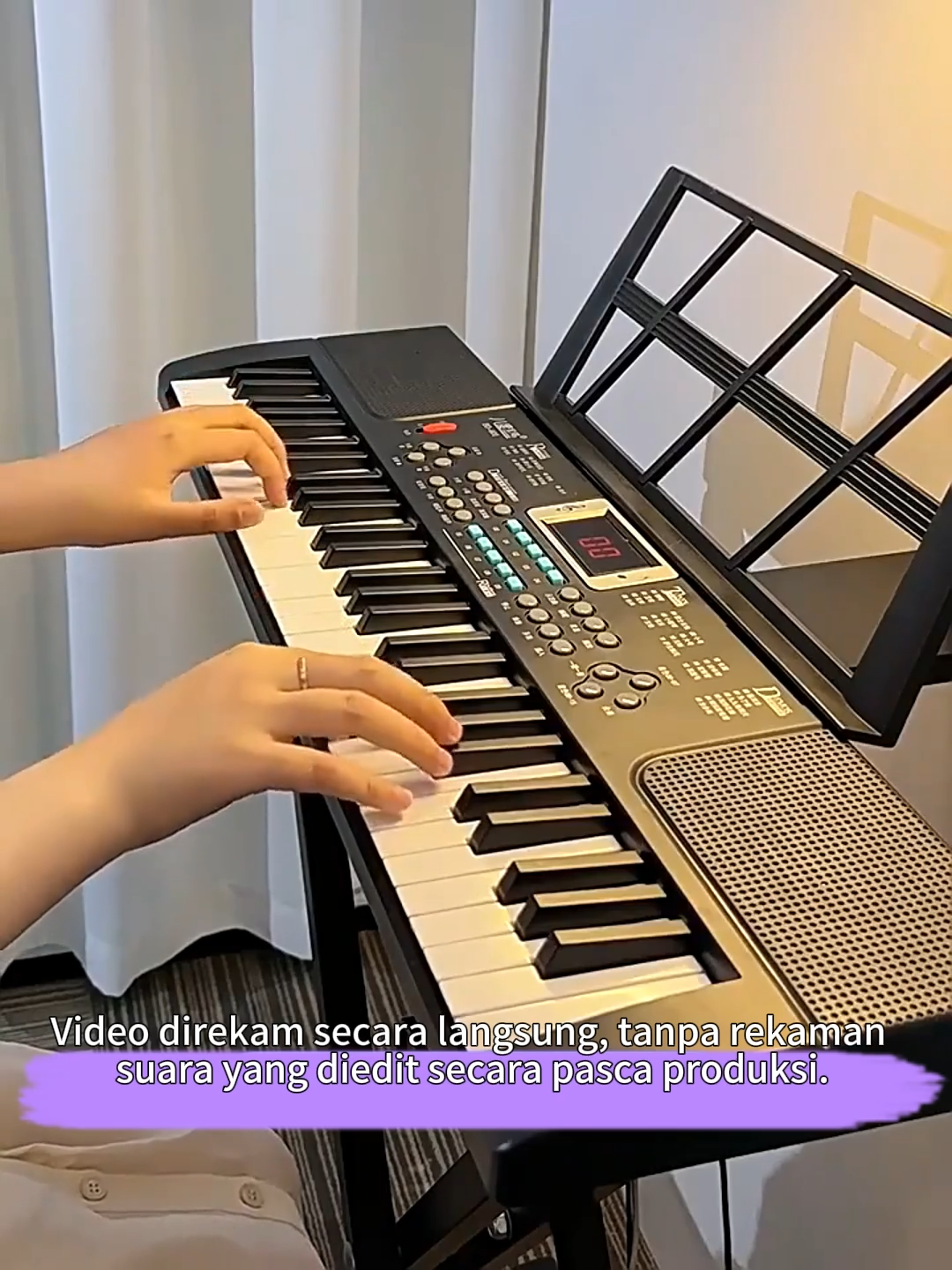 KAWES Keyboard Piano Elektrik Digital 61 Tuts Keyboard Elektronik Portabel untuk Piano Pemula untuk Anak-Anak