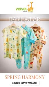 Piyama Dreamwear Usia 2-7 Tahun | Piyama Anak Velvet Junior Seri Spring Harmony