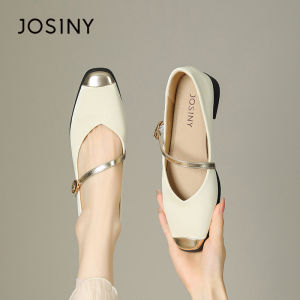 Josiny | Gold-headed Mary Jane Shoes Flattering Low Heel Spring Style
