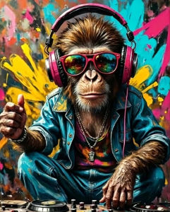 BILIBILI | Oil Painting By Numbers Hip Hop Chimp Animal Number Drawing Canvas DIY Pictures By Numbers Home Decor