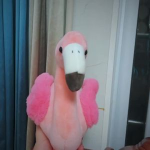 Flamingo stuffed plush toy down cotton pink bird pillow love bird doll gift for children