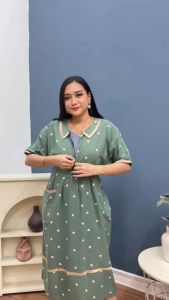 Daster Cibi Terbaru 2025/ Daster Cibi Pita Motif Love Warna Soft / Daster Busui Resleting Depan/ Daster Terbaru Viral Nyaman / Daster Kekinian Rayon