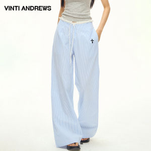 Blue Stripes Loose Wide Leg Pants