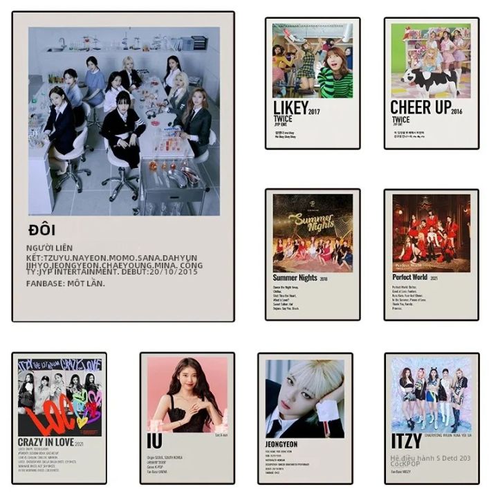 Kpop Áp Phích Thẩm Mỹ K-Pop Album Nhạc Rapper Hai Lần Everglow Vải Treo Tường Nghệ Thuật Tranh Tường Phong Cách Hiện Đại Kawaii Trang Trí Phòng Unframed